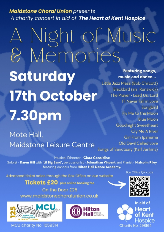 Maidstone Choral Union concert flyer